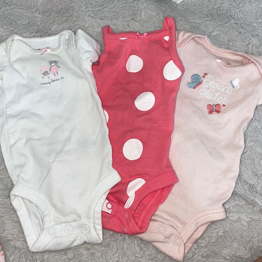 3 cute babygirl shirt/onesie